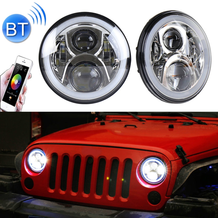 2 PCS 7 inch DC12V 6000K-6500K 50W Car LED Headlight Cree Lamp Beads for Jeep Wrangler / Harley, Support APP + Bluetooth Control, DC12V 6000K-6500K 50W 2 PCS 7 inch DC12V 6000K-6500K 50W Car LED Headlight Cree Lamp Beads for Jeep Wrangler / Harley, Support APP + Bluetooth Control, DC12V 6000K-6500K 50W